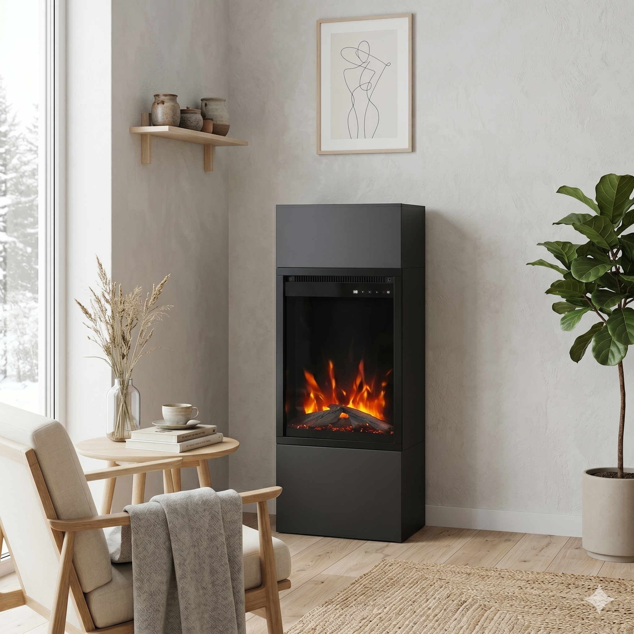 Milos 40 Freestanding Electric Fireplace