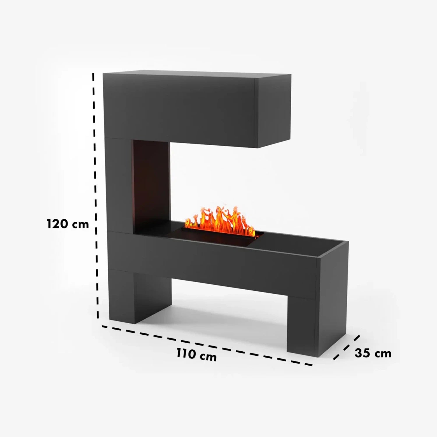 Mozart Grey - OMC 600 | Freestanding Water Vapour Fireplace