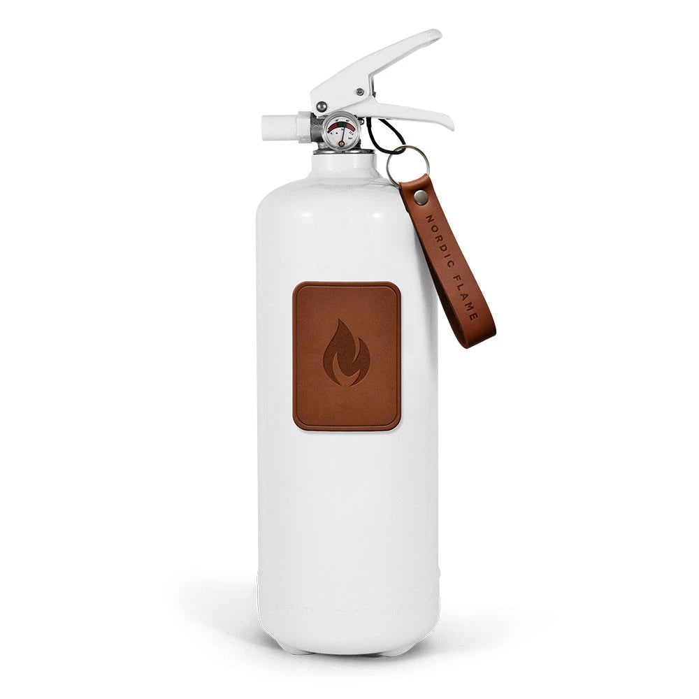 Nordic Flame White Fire Extinguisher 2kg - Dark Leather Editon
