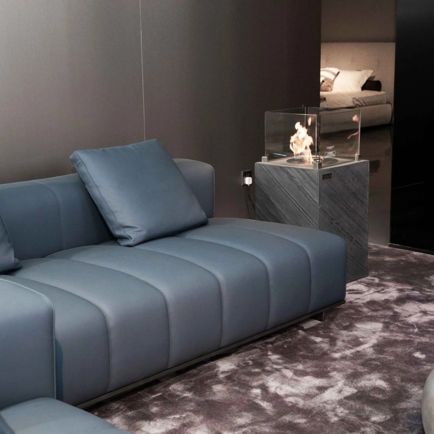 ZERMATT Bioethanol Fire Column – Slate Black