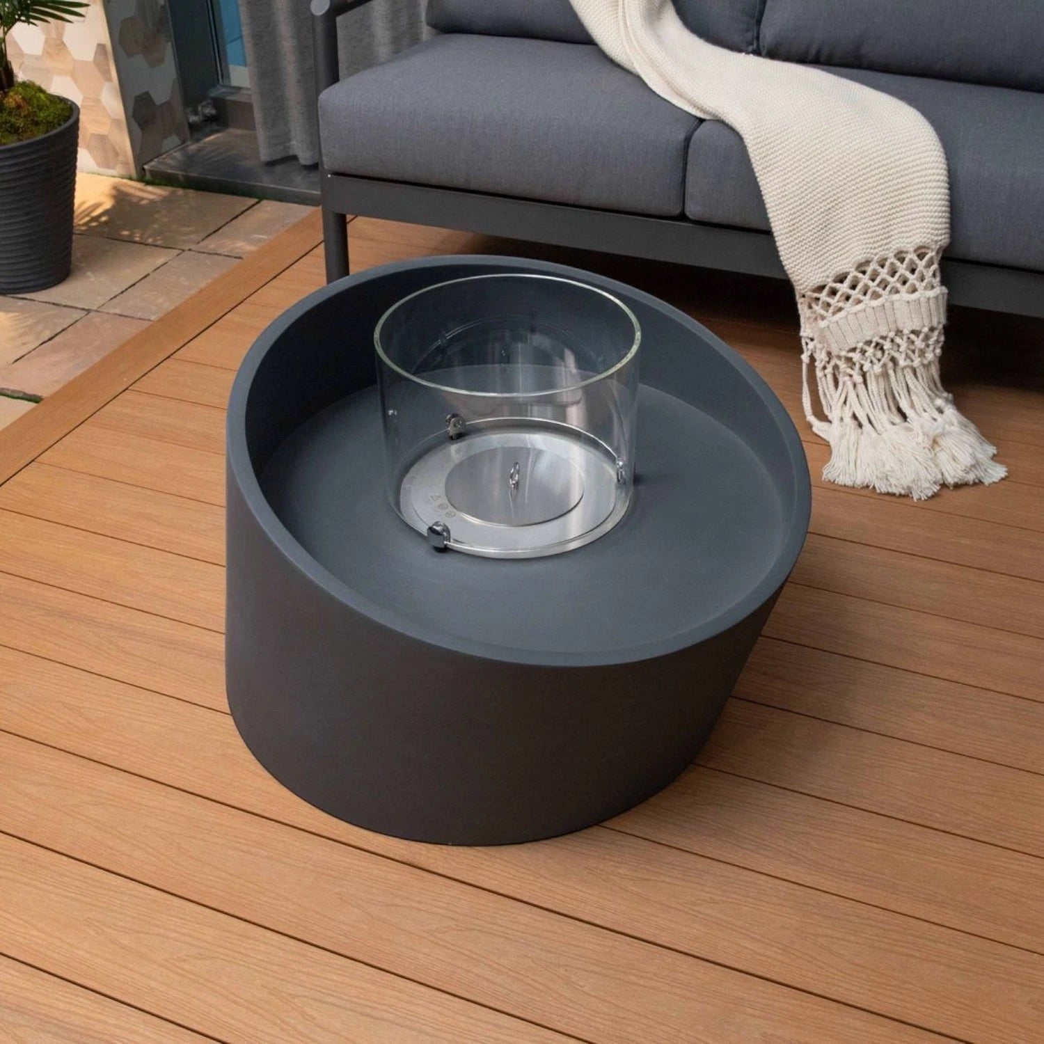 TORRE Bioethanol Fire Column – Slate Black
