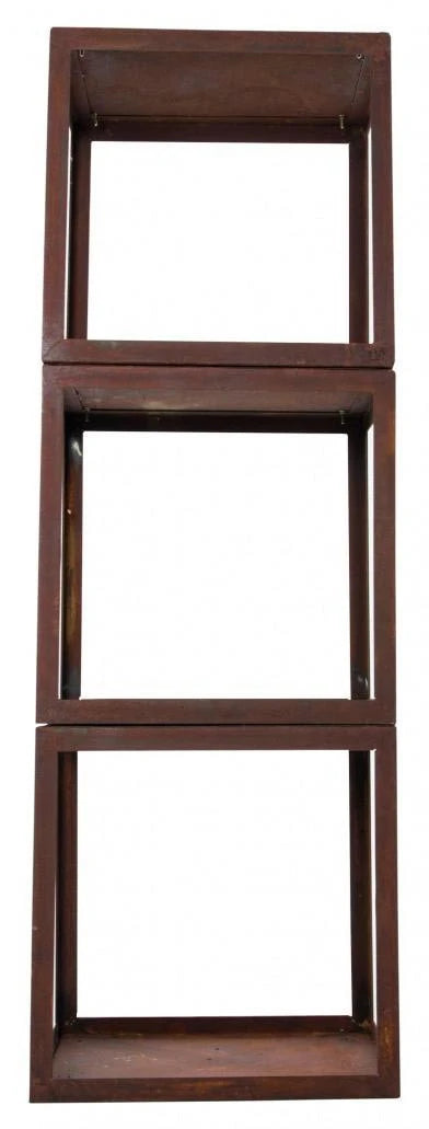 Wood Storage Box in Corten Steel - 50 cm