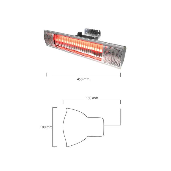 Aquecedor de Exterior de Parede 1500 W, GT, 51 cm