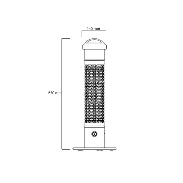 Aquecedor de Mesa Modelo 1200 W - Prateado