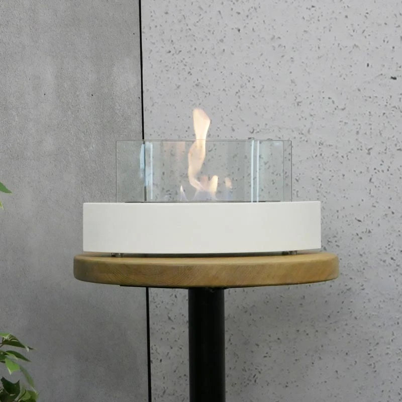 Lareira a Bioetanol de Mesa em Forma Oval - Branco