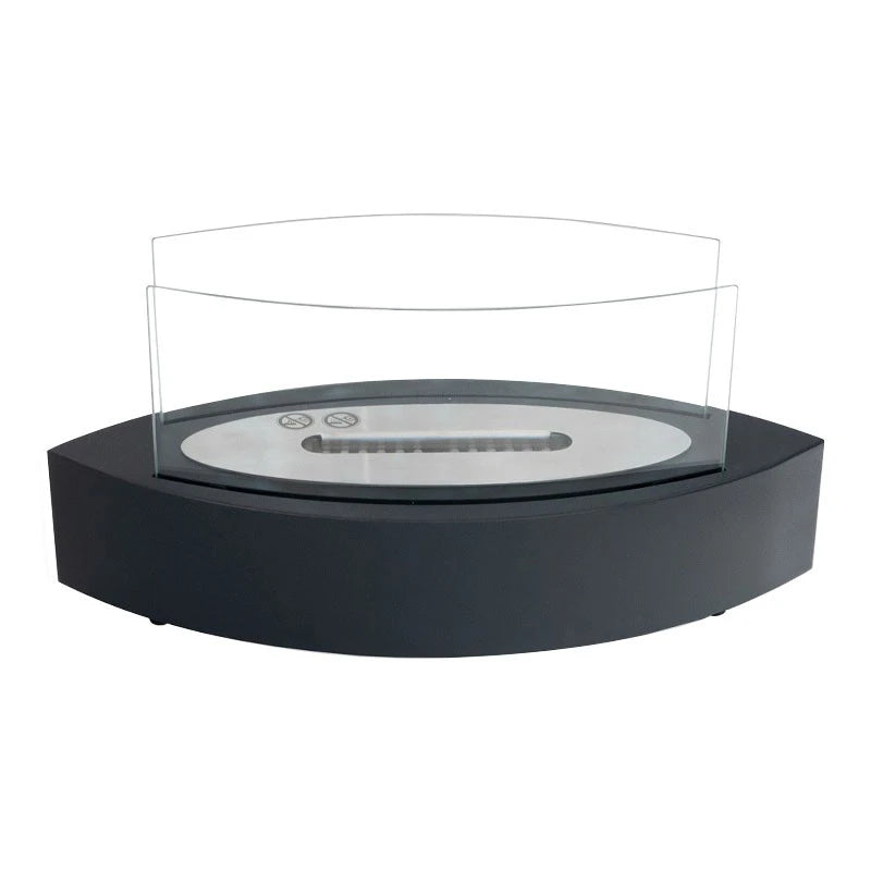 Lareira a Bioetanol de Mesa em Forma Oval - Preto