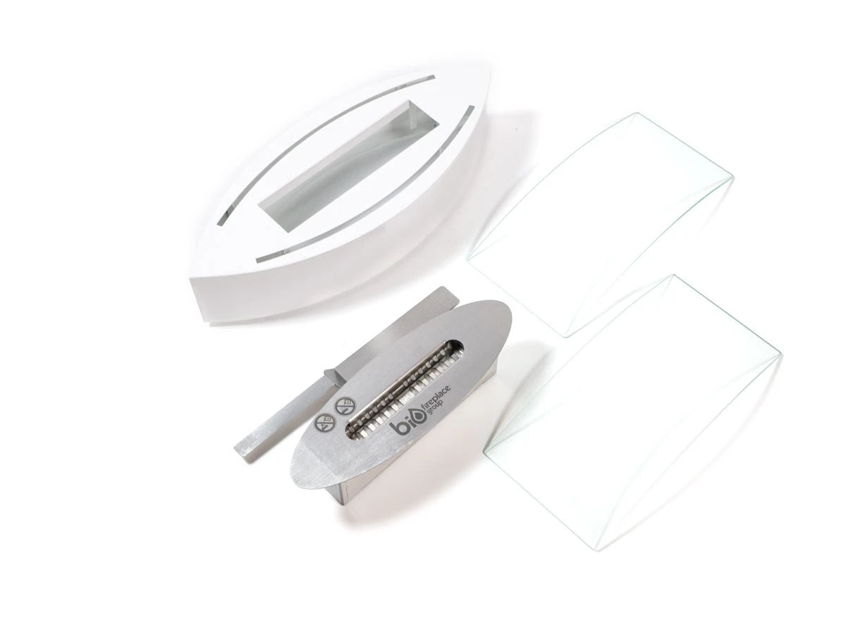 Lareira a Bioetanol de Mesa em Forma Oval - Branco