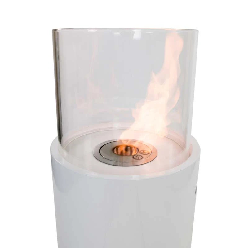 Freestanding Bioethanol Fireplace in White