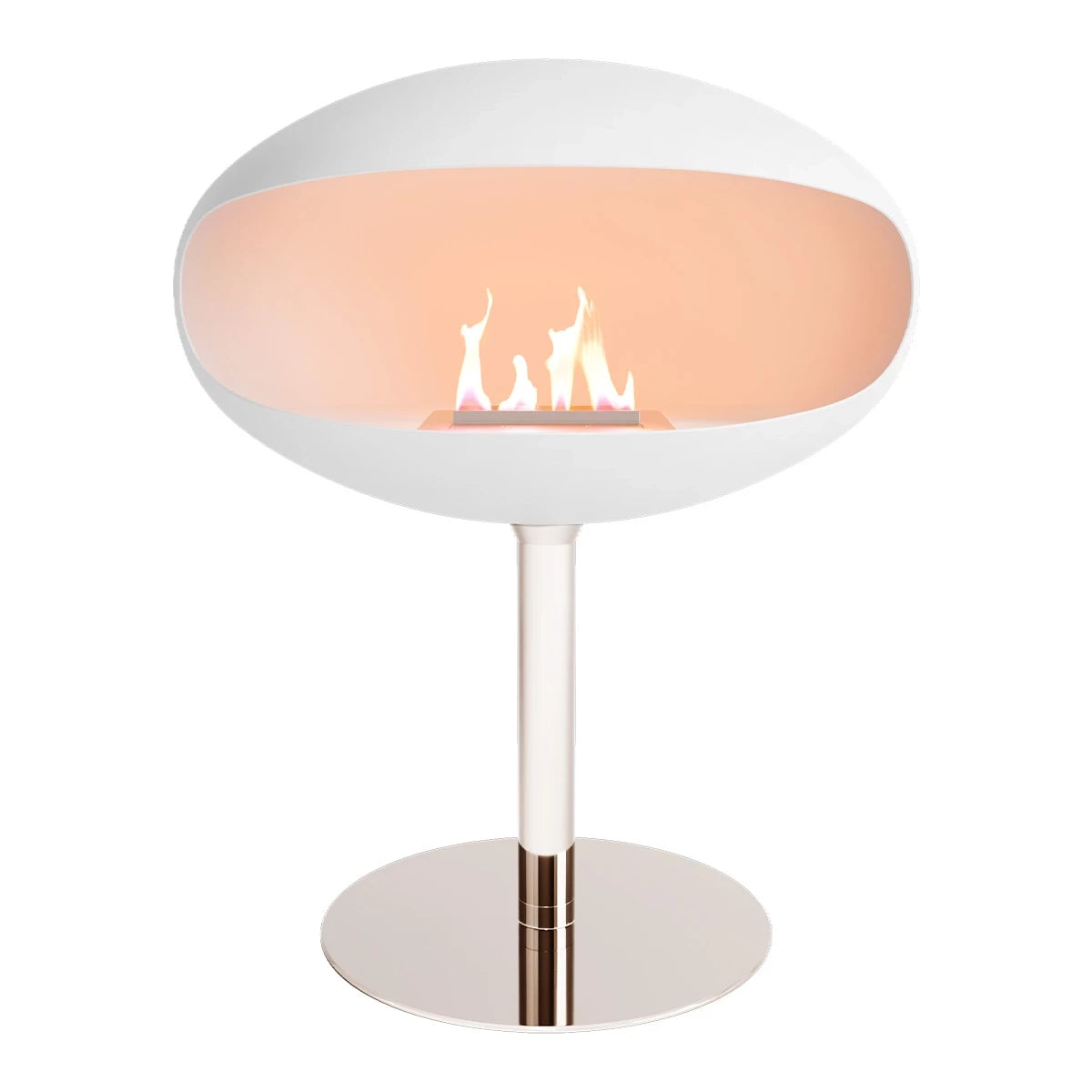Pedestal branco com base em aço
