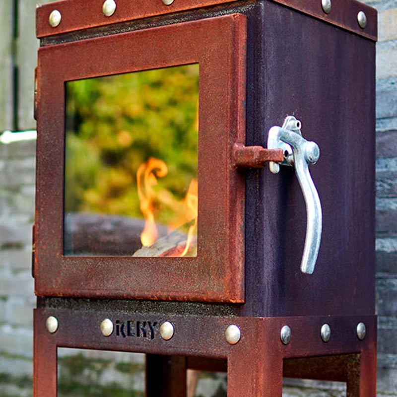 Piquia Rusty Steel Garden Fireplace