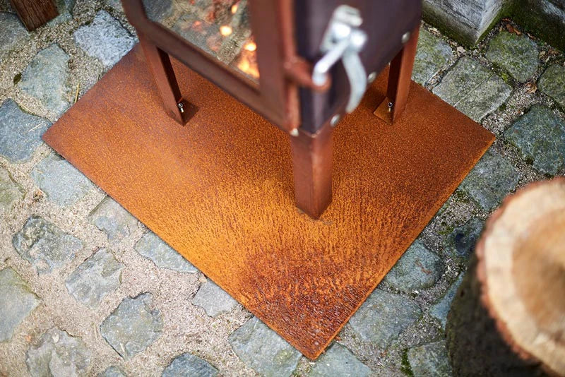 Piquia Rusty Steel Garden Fireplace