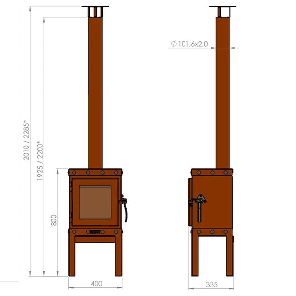 Piquia Corten Steel Garden Fireplace