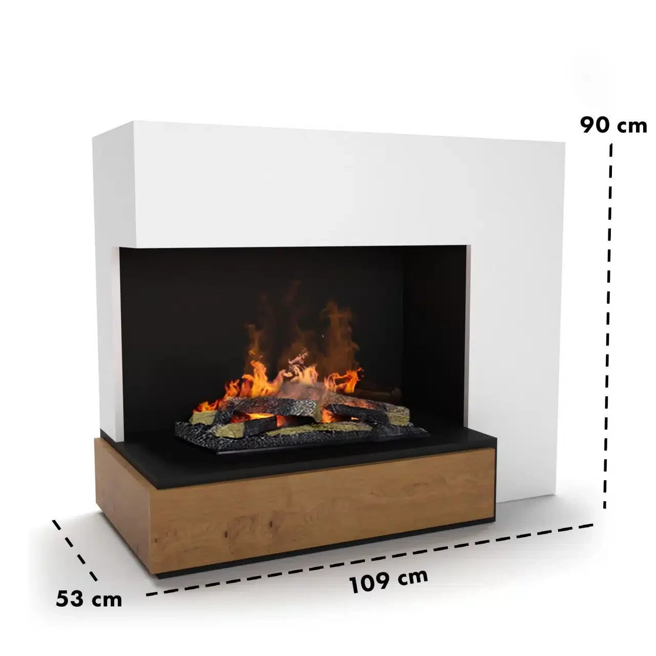 Planck Left-Sided - OMC 600 | Freestanding Water Vapour Fireplace