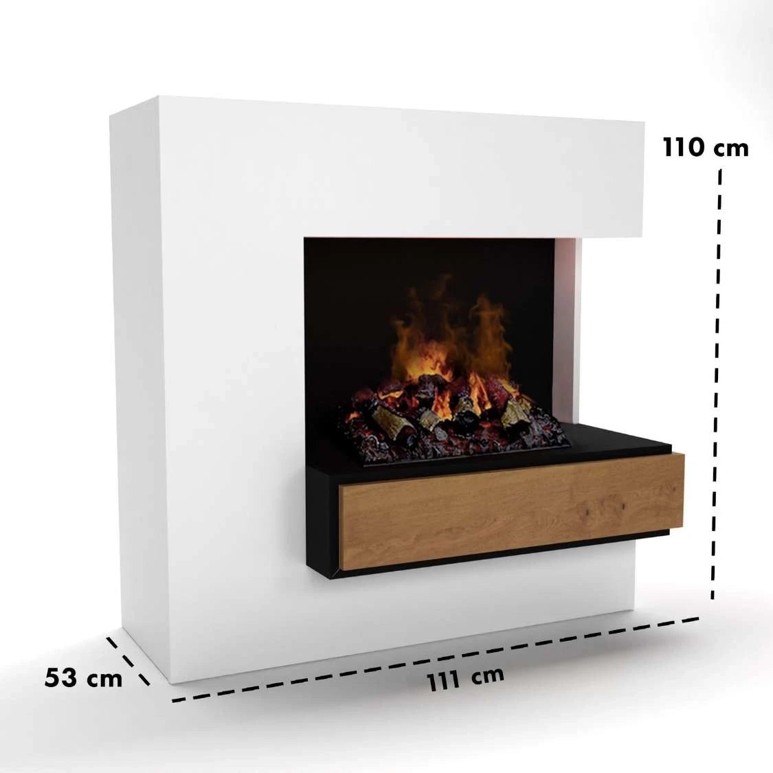 Planck Tall Right-Sided - OMC 600 | Freestanding Water Vapour Fireplace