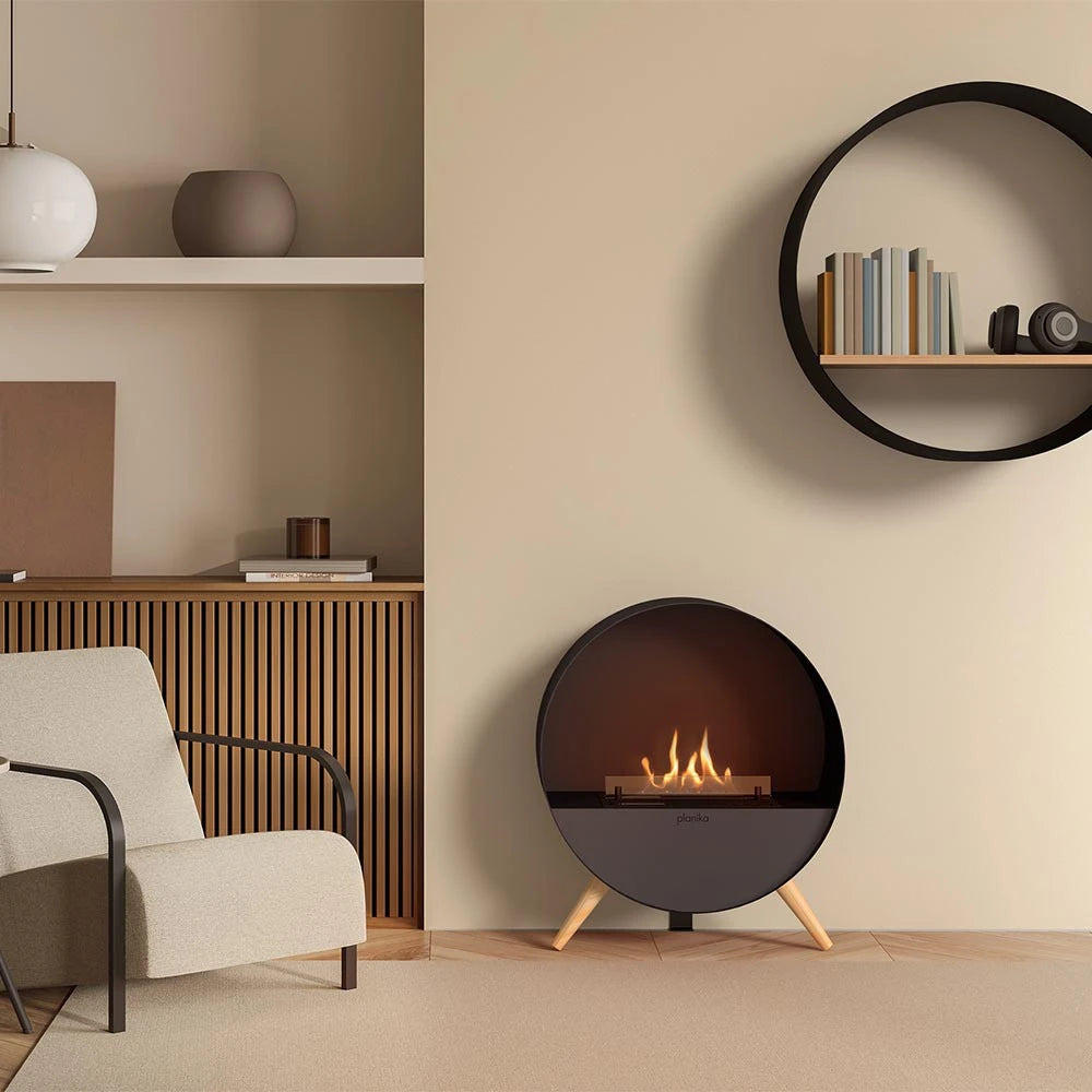 Planika Bubble Floor automatic free-standing bioethanol fireplace