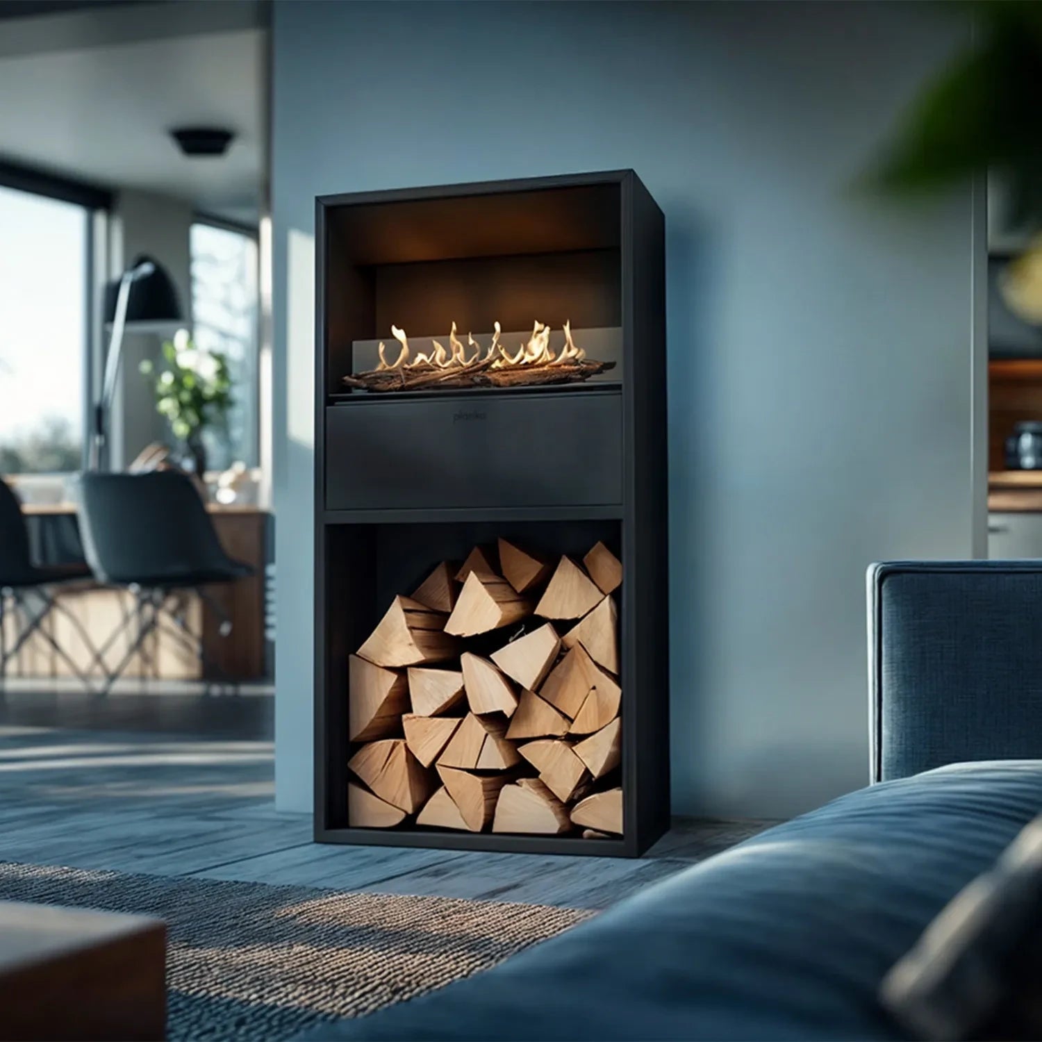 Planika Fires Cottage freestanding bioethanol fireplace with BEV technology