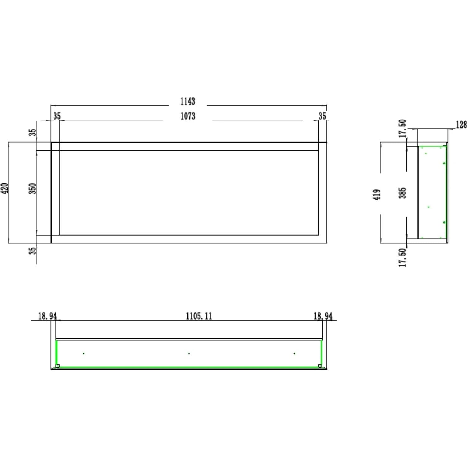 Aflamo Pride Slim 115 cm Lareira Elétrica