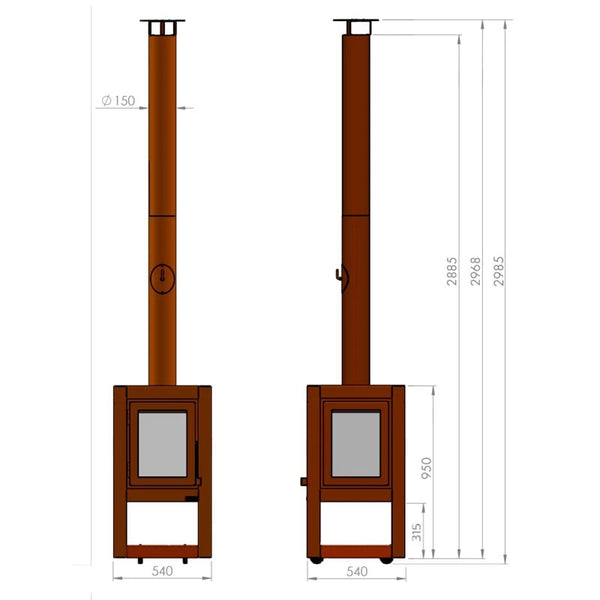 Quaruba XL Mobile Garden Fireplace