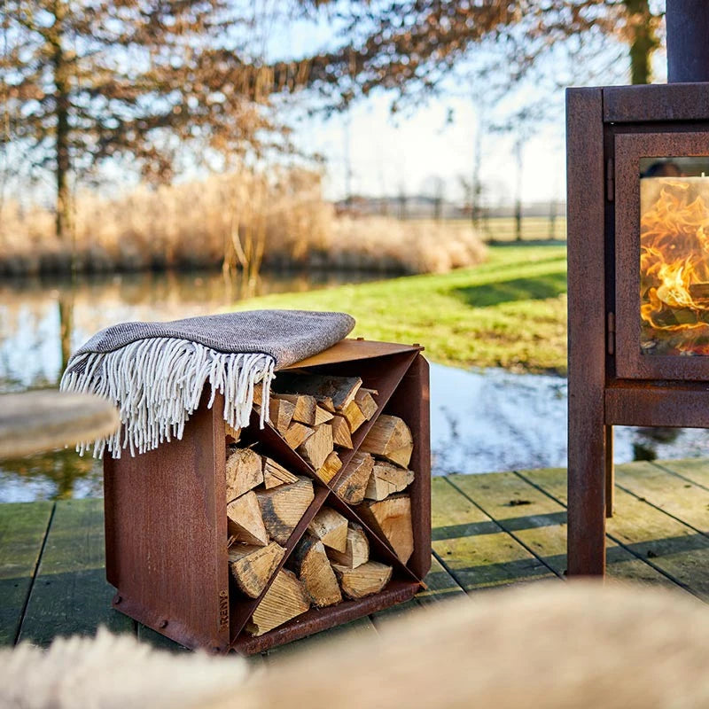 Corten Steel Firewood Storage Module