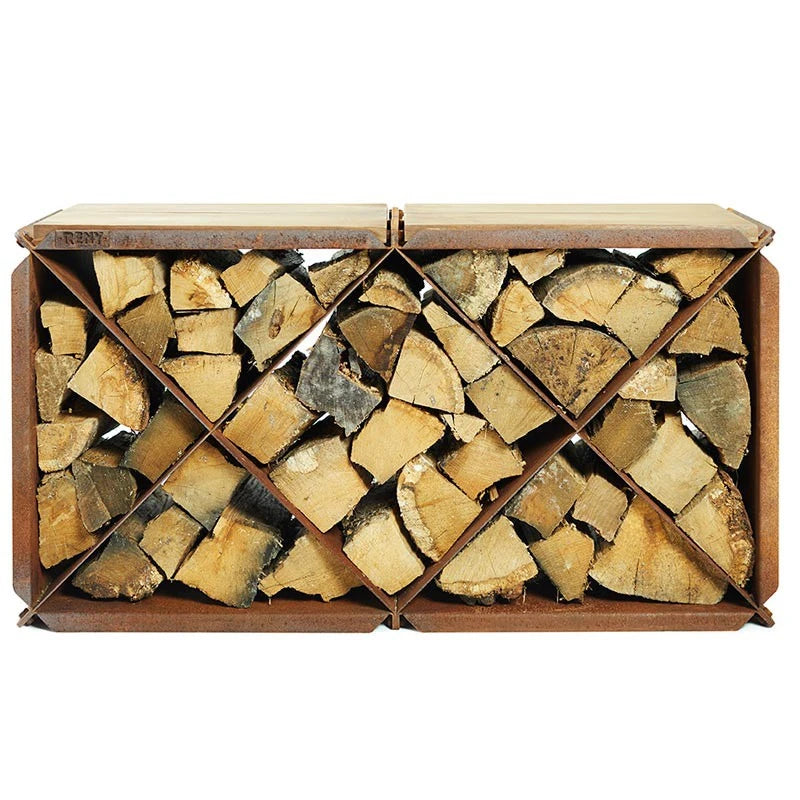 Corten steel firewood storage module BloXX