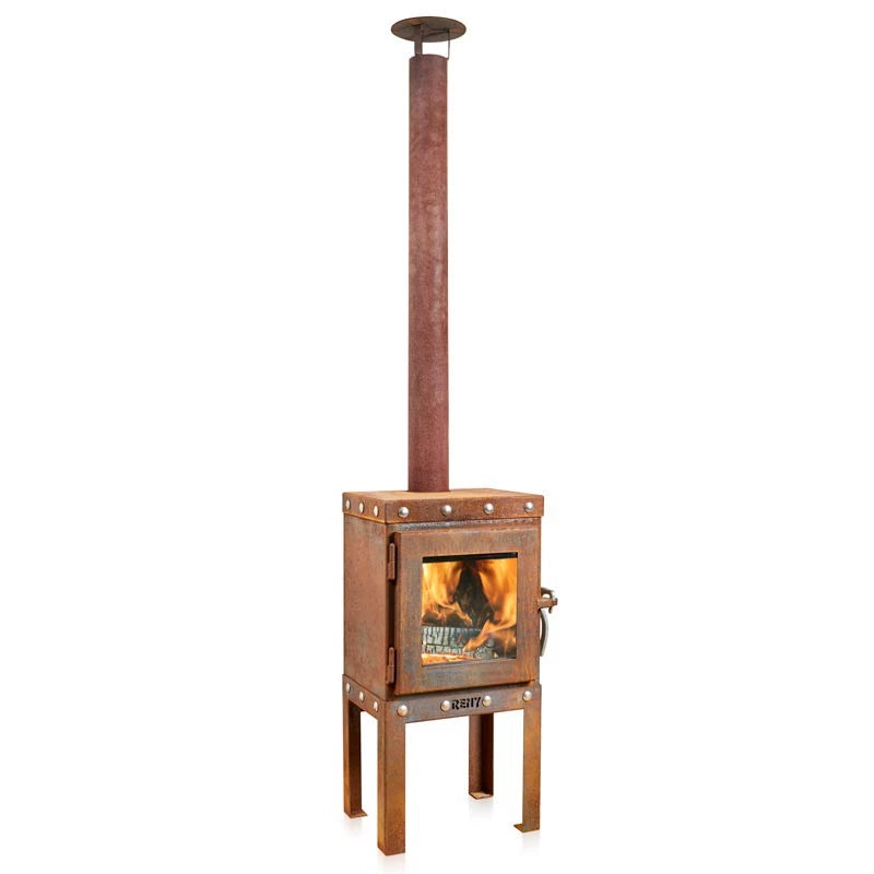 Piquia Rusty Steel Garden Fireplace