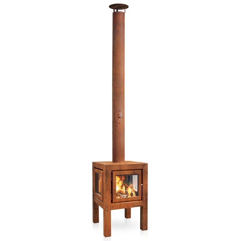 Quaruba L Rusty Steel Garden Fireplace