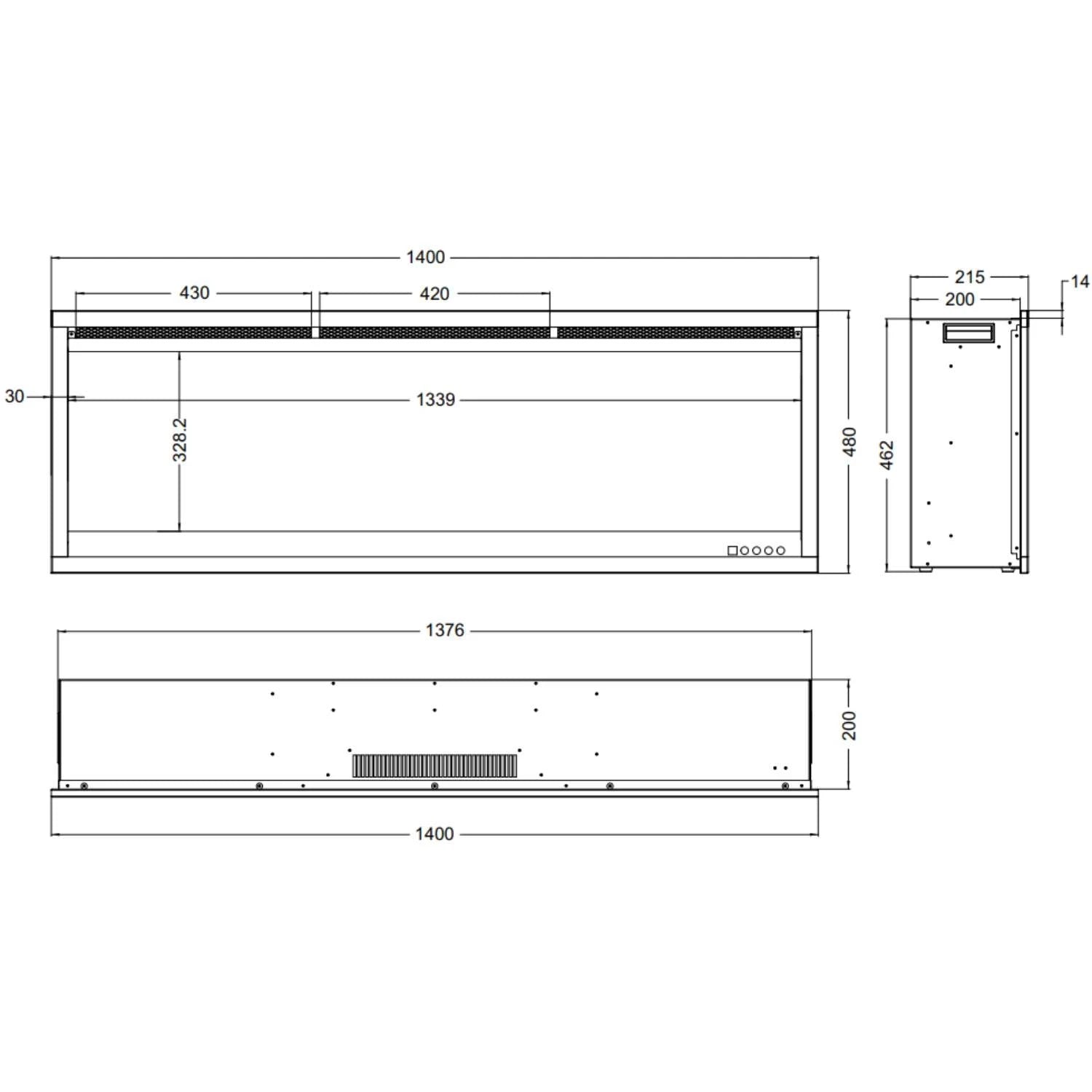 Lareira Elétrica Aflamo Royal 3D 140 cm