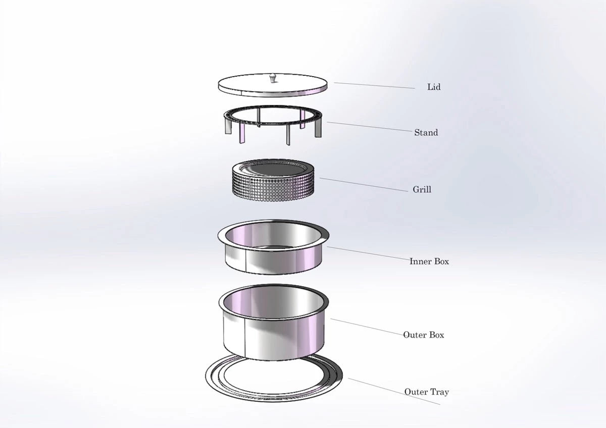 Round Bioethanol Burner - 5 L