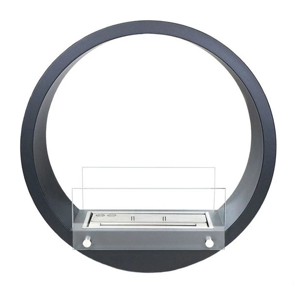 Round Built-in Bio Fireplace - Black