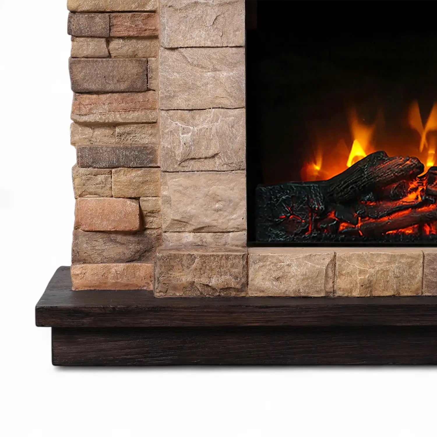 Eira Electric Fireplace – Freestanding Mantel in Classic Stone Design