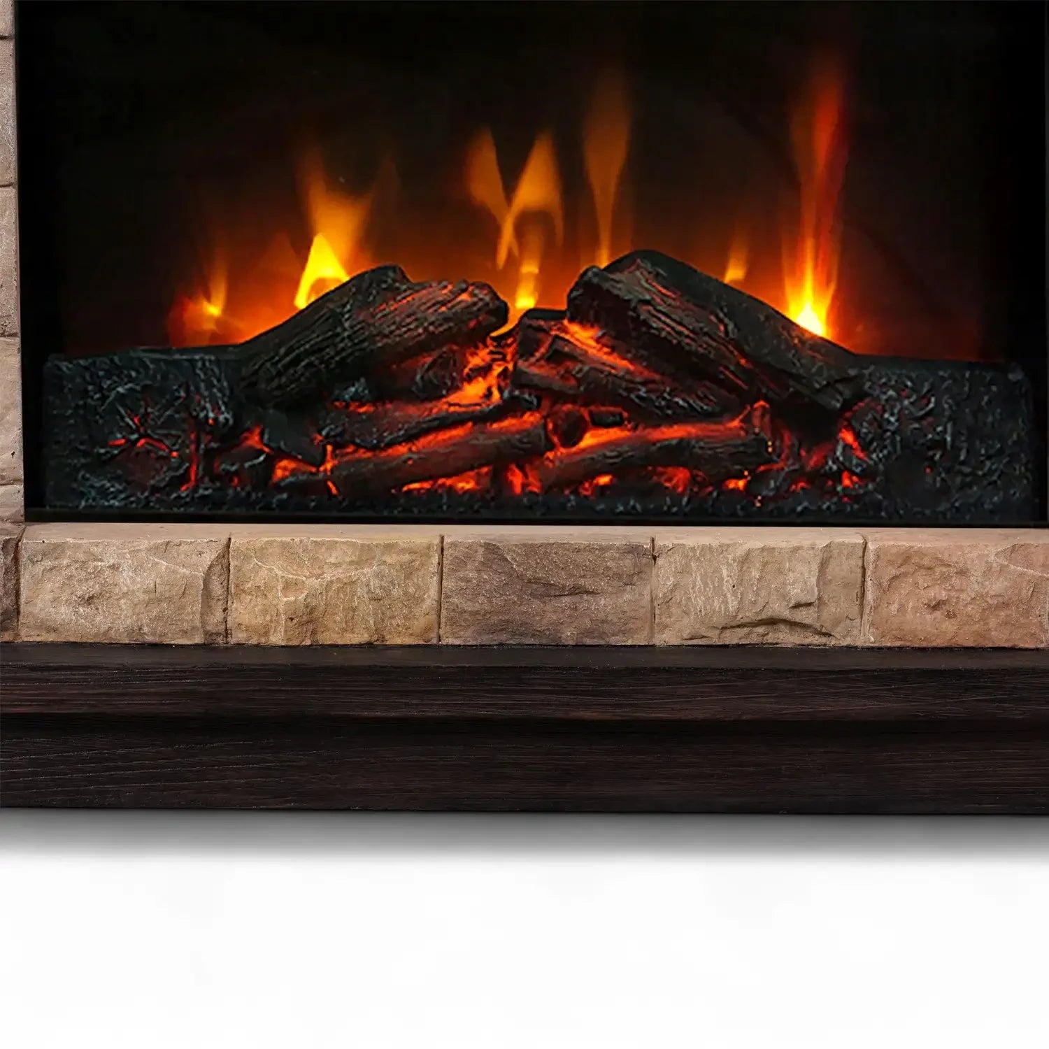 Eira Electric Fireplace – Freestanding Mantel in Classic Stone Design