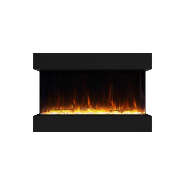 Feroza Wall-Mounted Electric Fireplace - Black - 101 cm