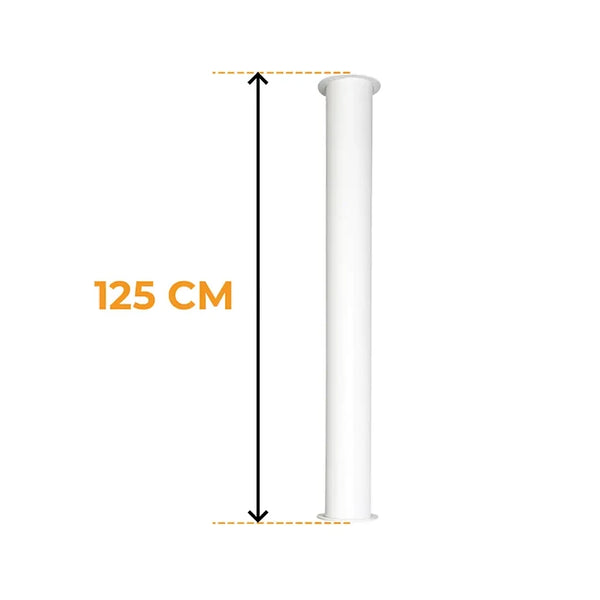 Toronto Tubo Branco 125 cm – Comprimento Total 165 cm