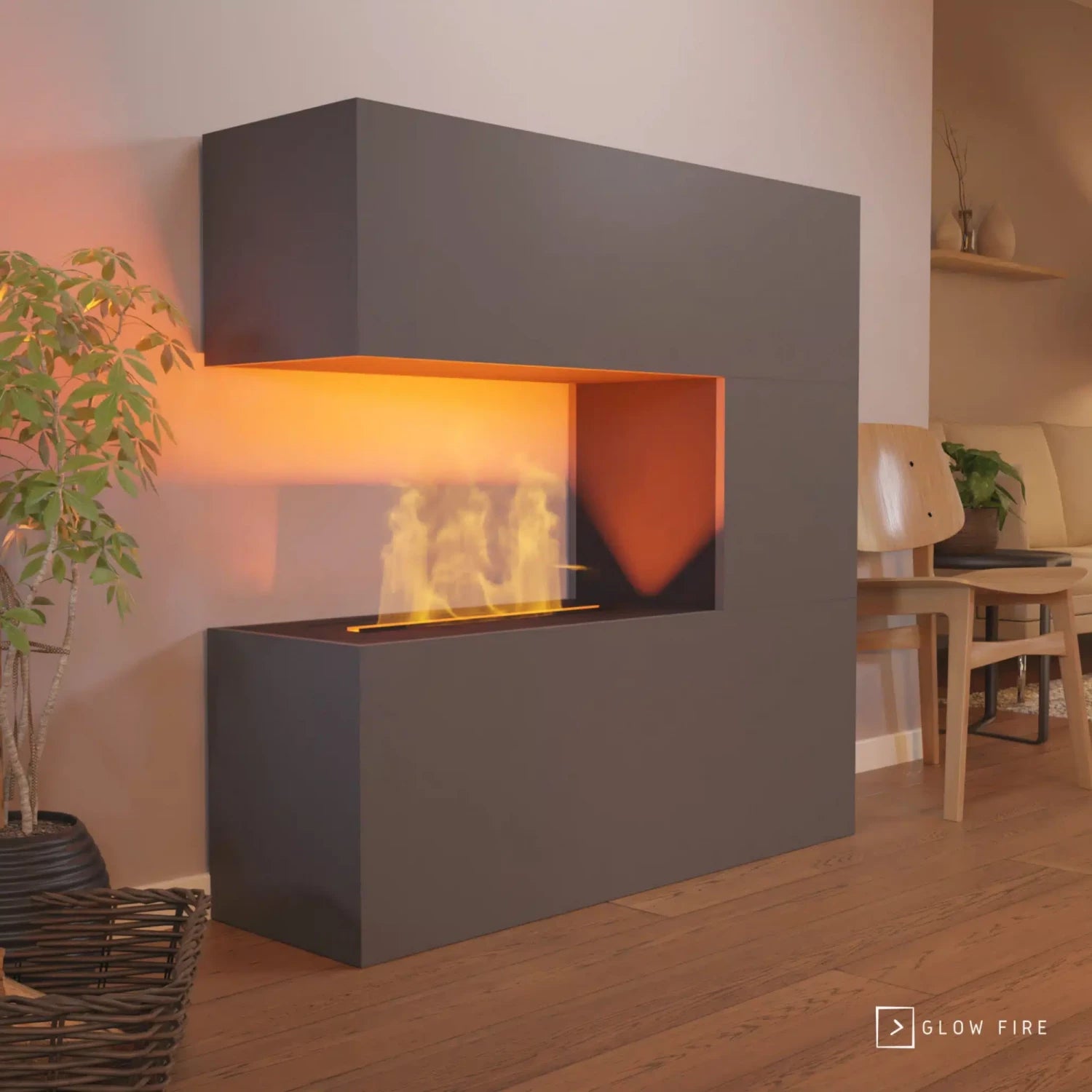 Schiller Grey - OMC 600 | Freestanding Water Vapour Fireplace