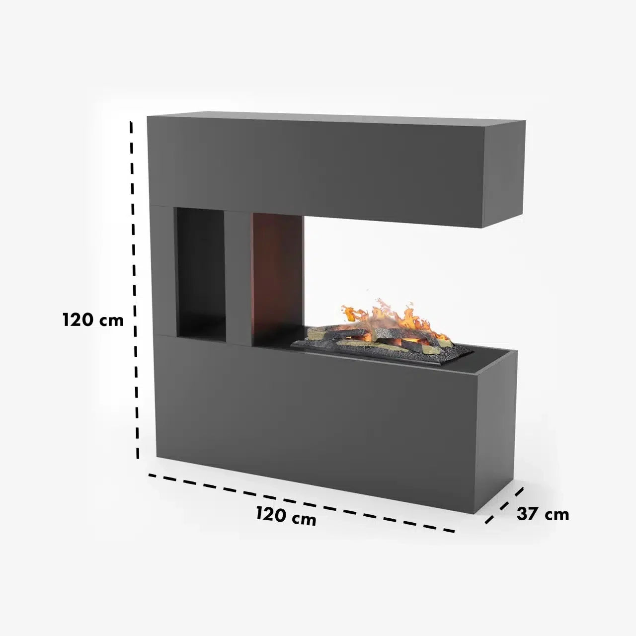 Schiller Pocket Grey - OMC 600 | Freestanding Water Vapour Fireplace