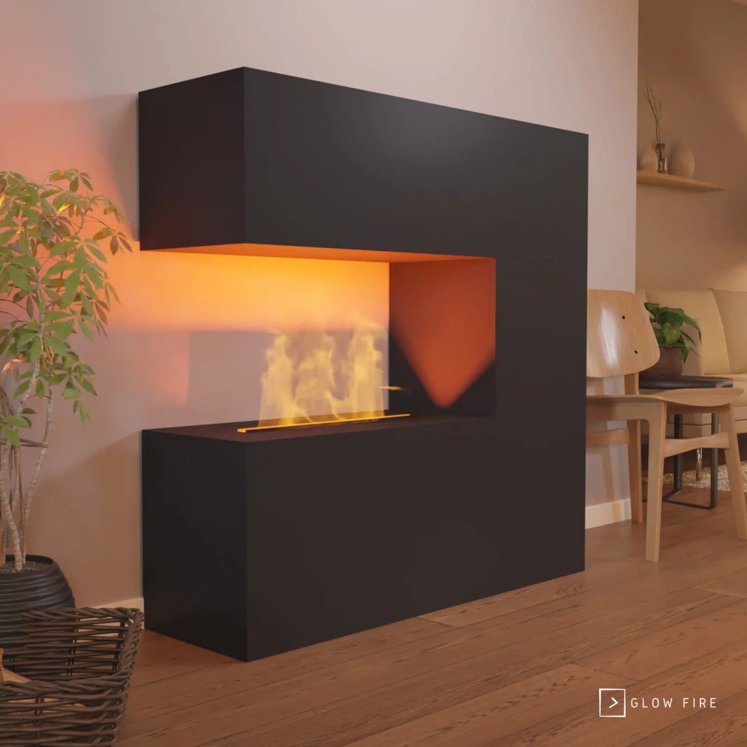 Schiller Preto - OMC 600 | Lareira a Vapor de Água Independente