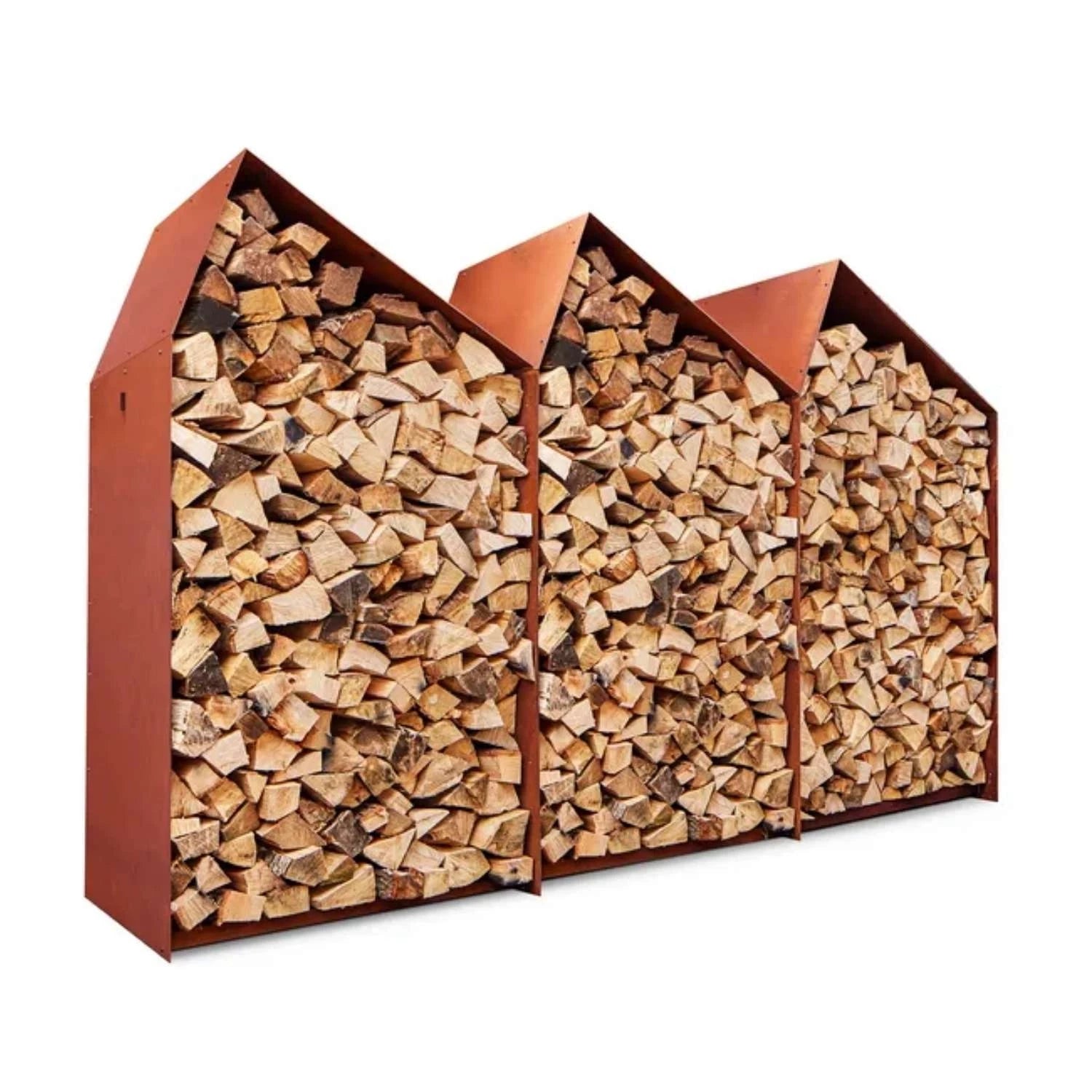 Sheddak 3 Houses Log Storage, a practical and sturdy solution for storing firewood in outdoor spaces like gardens and patios.