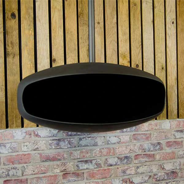 Black UFO-60 Hein & Haugaard handcrafted ceiling-mounted fireplace