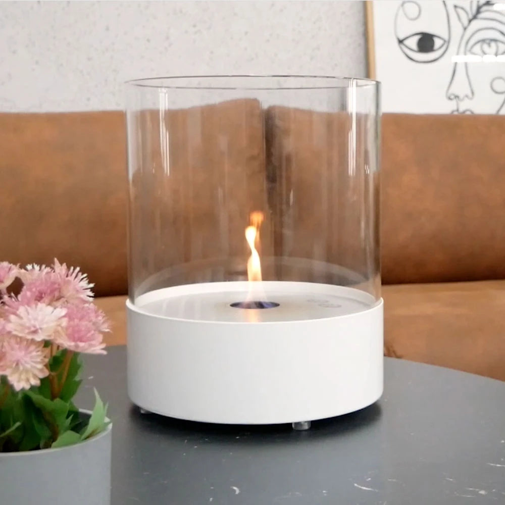 round tabltetop fireplace