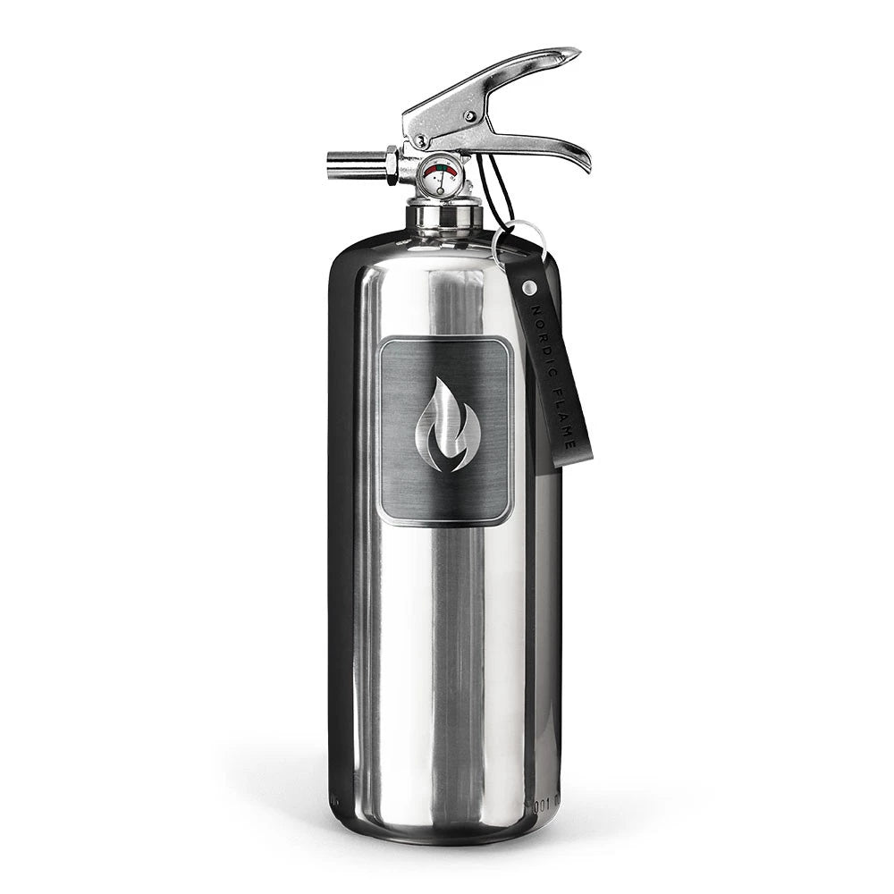 Steel Fire Extinguisher 2 kg - Polished Steel