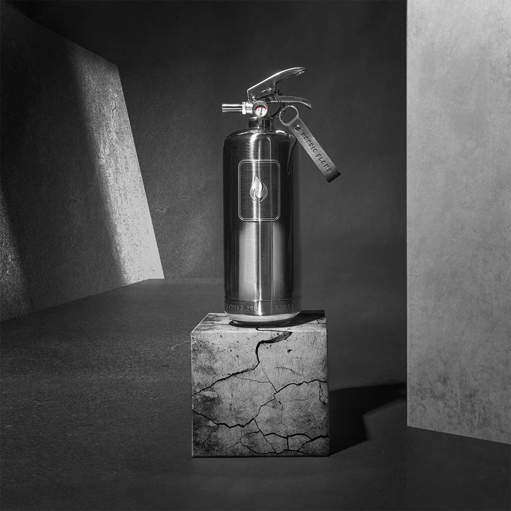 Steel Fire Extinguisher 2 kg - Polished Steel