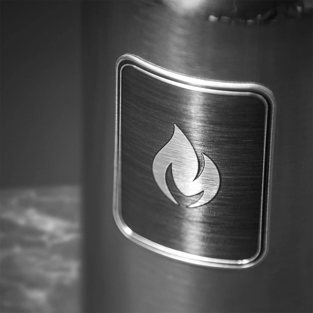 Steel Fire Extinguisher 2 kg - Polished Steel