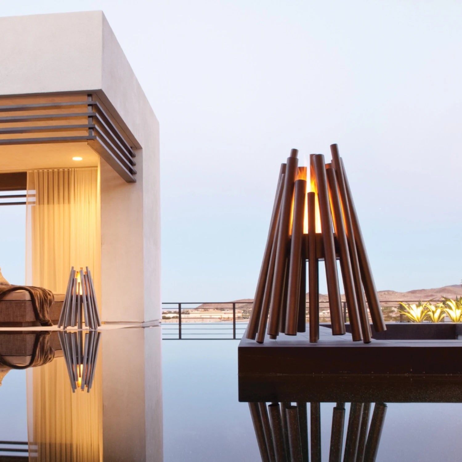 Stix Outdoor - Lareira de Bioetanol Preta para Exterior