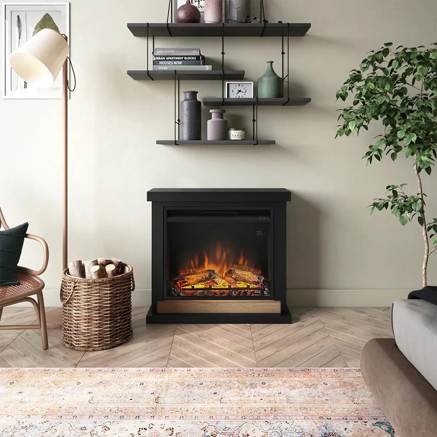 Hagen Electric Fireplace - Black