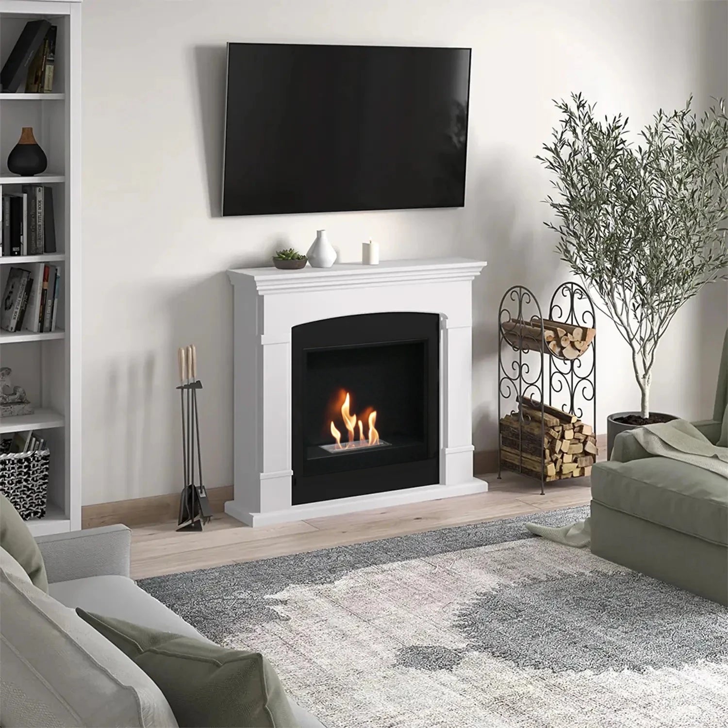 Helmi Bioethanol Fireplace - White