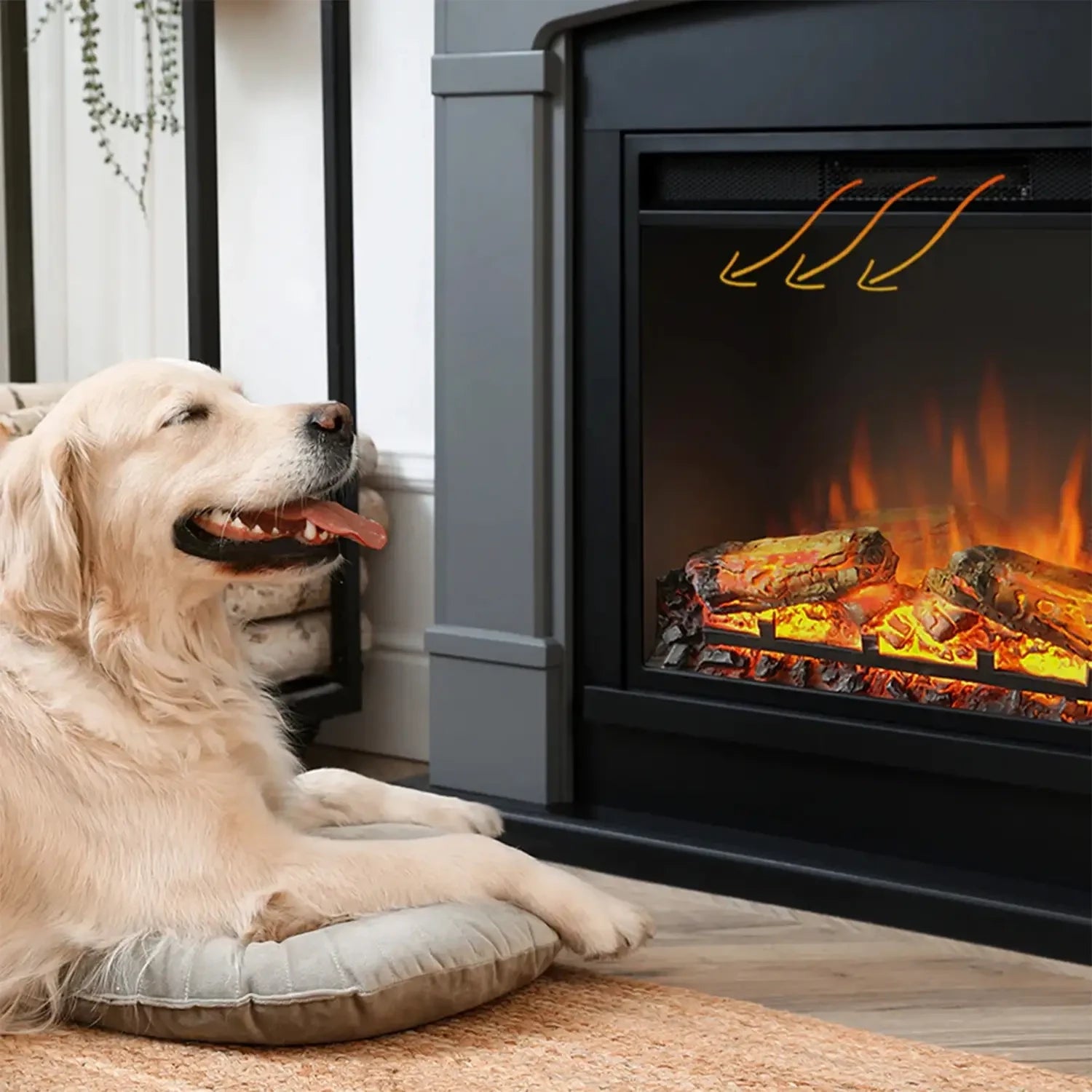 Helmi Electric Fireplace - Grey