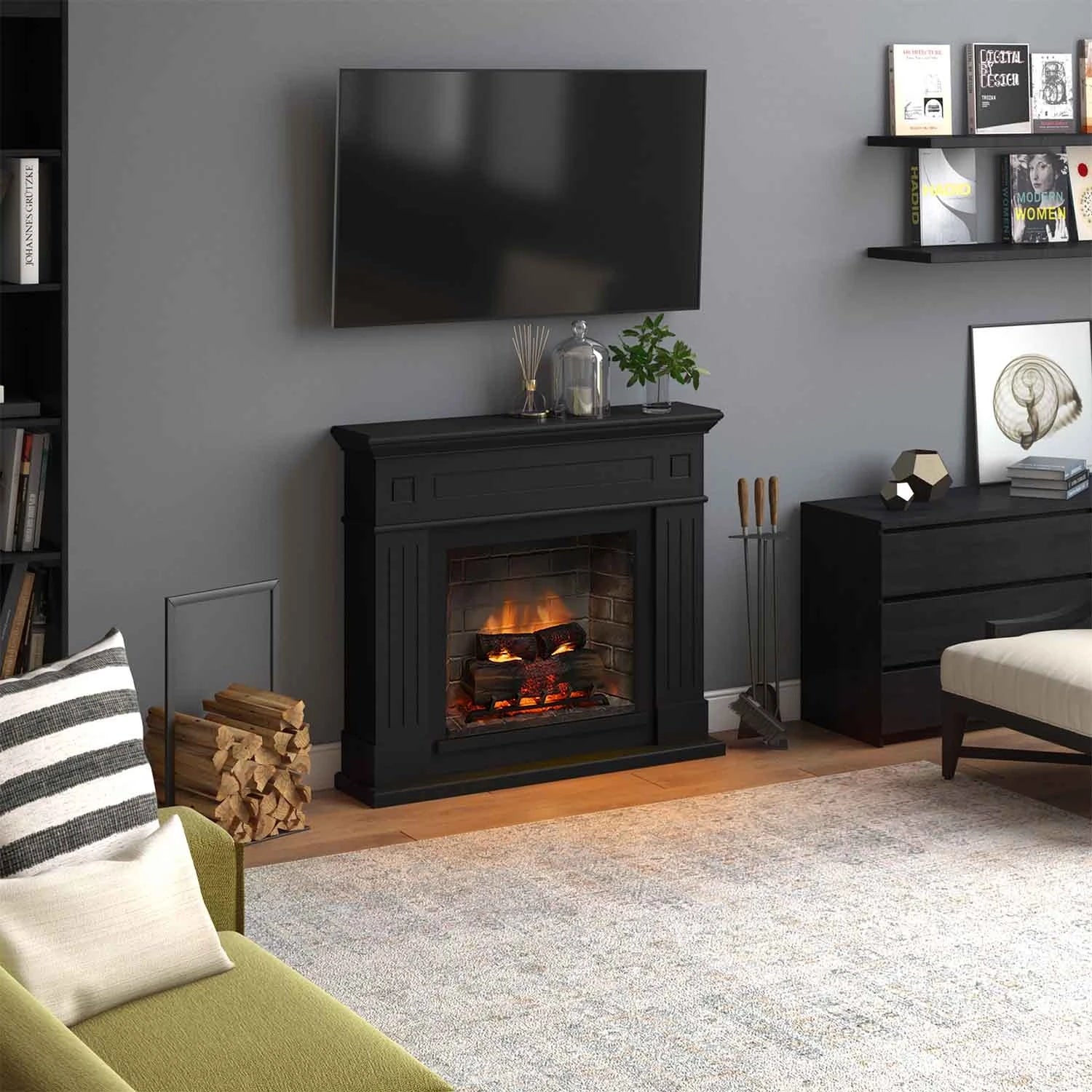Larsen Electric Fireplace - Black