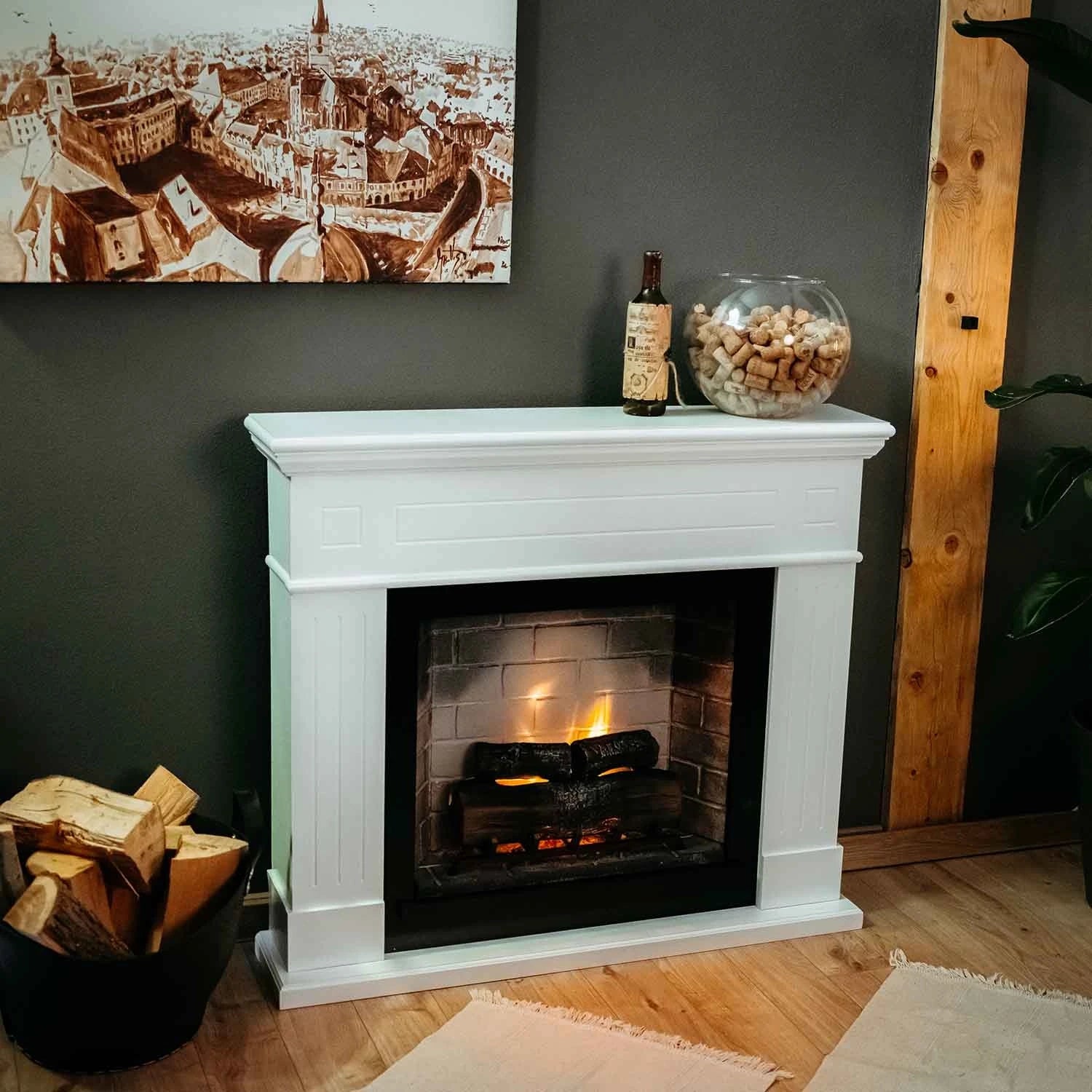 Larsen Electric Fireplace - White