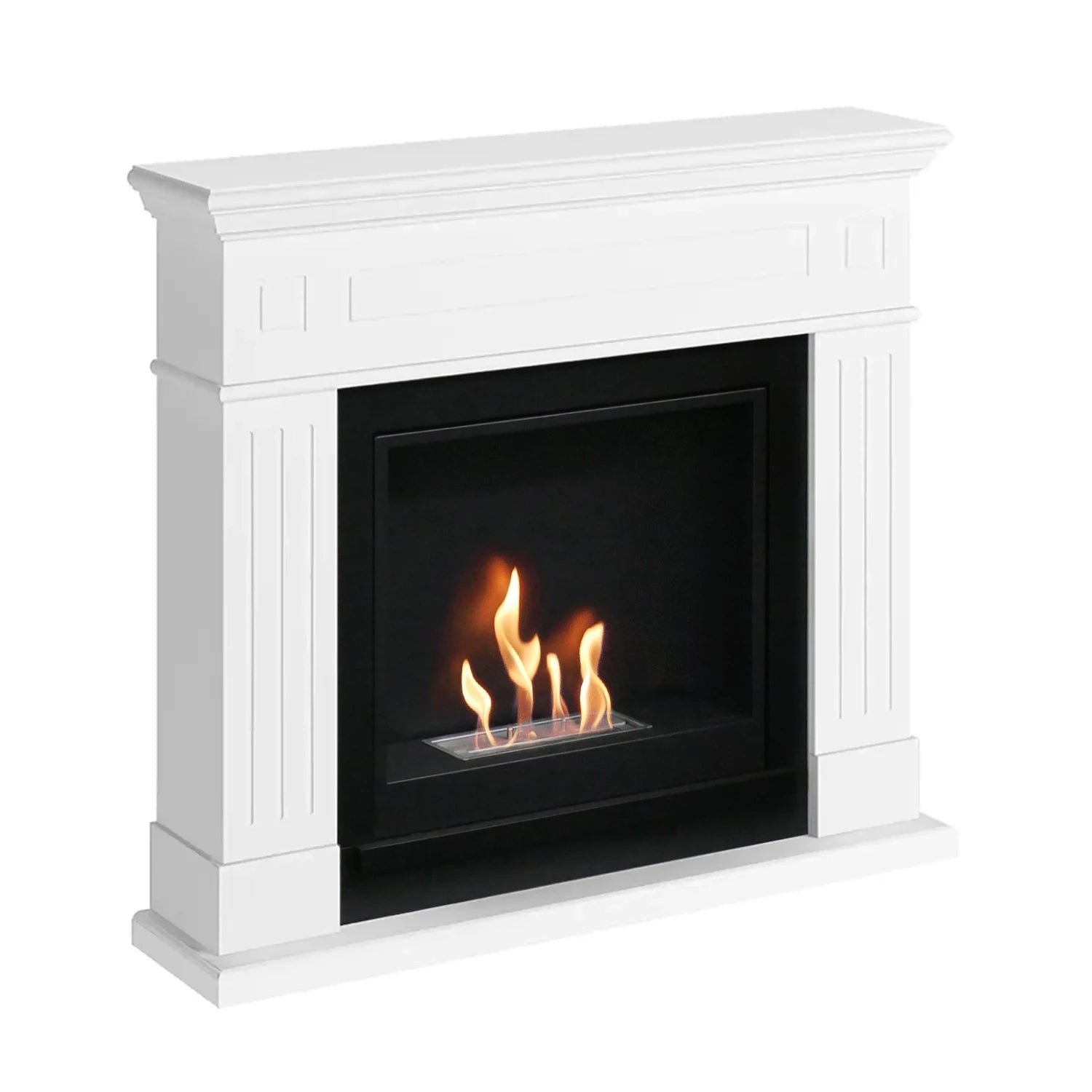 Larsen White Bioethanol Fireplace in Minimalist Design for Modern Homes