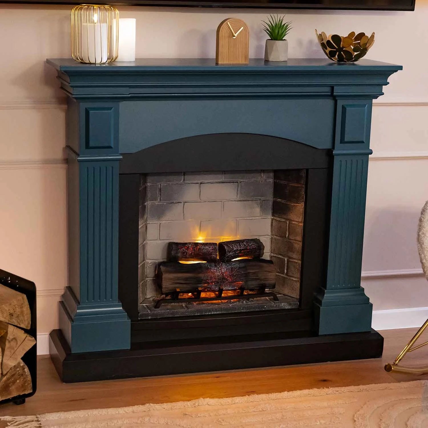 Magna Electric Fireplace - Turquoise